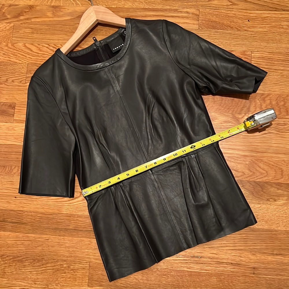 Trouve leather peplum top xs